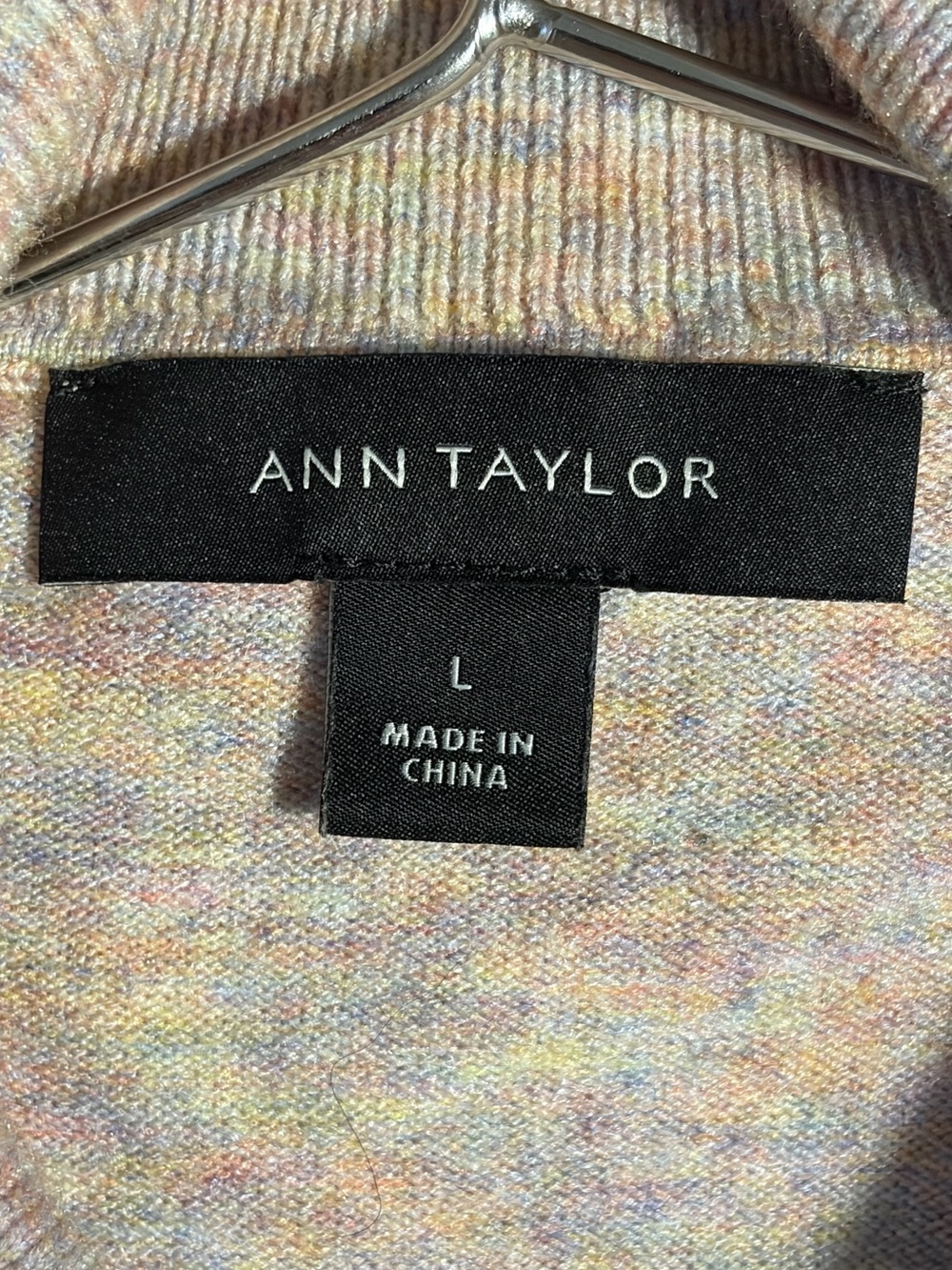 Anne Taylor Ruffle Neck Sweater - Multicolor Space-Dye - Picture 5 of 6